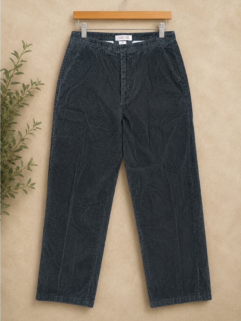 Cherokee Dark Green Corduroy Pants Women’s Size 10 Straight Leg